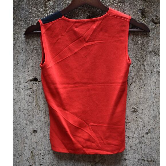 Kenneth Miller Red & Black Colorblock Sleeveless Knit Top Women’s Small - Picture 2 of 5